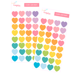 Stickers en planchitas hearts 6u